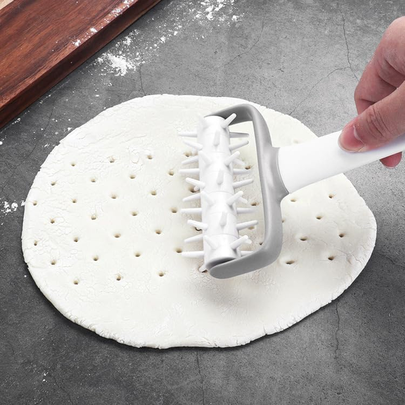 Pizza Dough Docker and Lattice Roller Cutter Plastic Cookie Pie Pizza Bread Pastry Crust Roller, 2Pcs Pizza Dough Docker Roller Plastic Pastry Docker Roller,Pizza Pie Pastry Dough Docker Pizza Roller image number 4