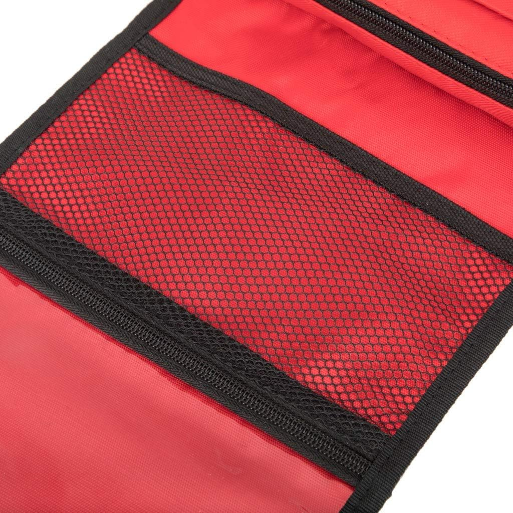 Portable Medicine Bag Multi-Layer First Aid Kit Bag Outdoor Travel Rescue Bag Empty Pouch Tote First Responder Storage Compact Survival Medicine Bag for Home Office Sport Gym Car (Red Bb) image number 6