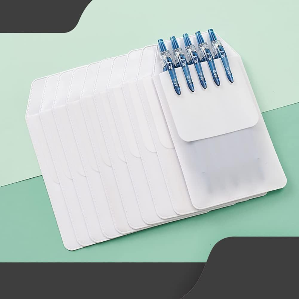 JIHUOO Pack of 12 PVC Doctors Nurse Pen Bag Leak-Proof Pen Bags Flat Pocket Protector Pens Case for Doctors image number 2