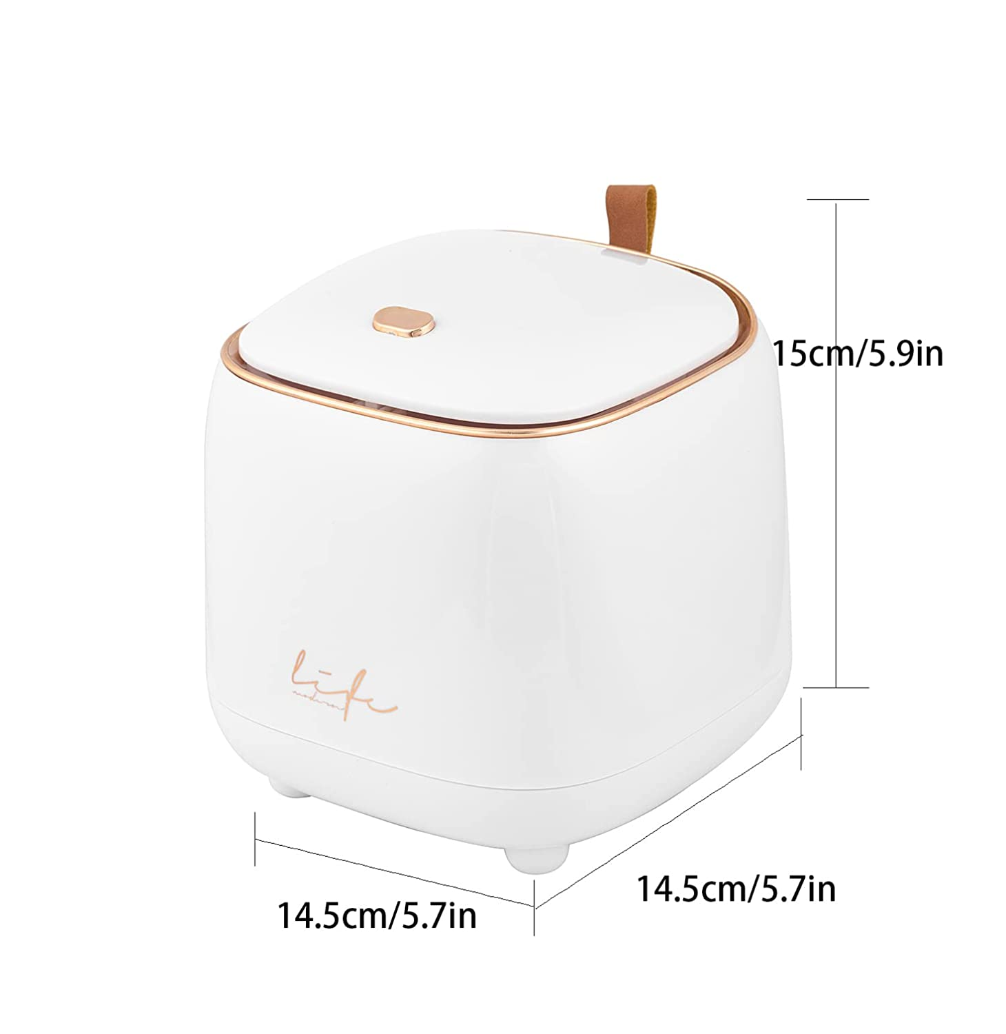 Recycle Bin Plastic Creative Mini Desktop Trash Can with Lid Small Home Office Cleaning Trash Can Button Desktop Storage Bucket Light Trash Can, with 50 Trash Bags image number 4