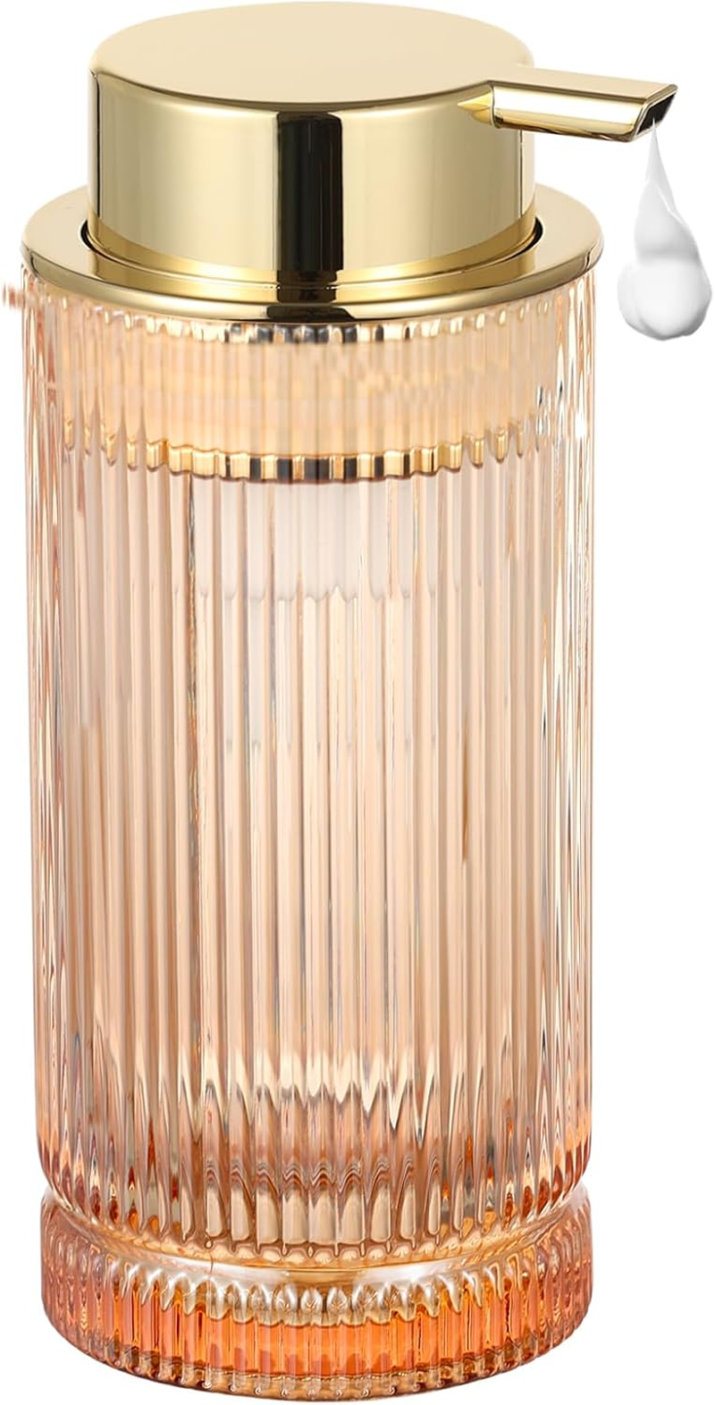 LEICURACE Glass Liquid Soap Dispenser, Refillable Liquid Dispenser with Gold Pump, Hand Soap Dispenser for Bathroom Kitchen, Modern Home Bathroom Decor （Liquid Type/Gold） A031-004-AU