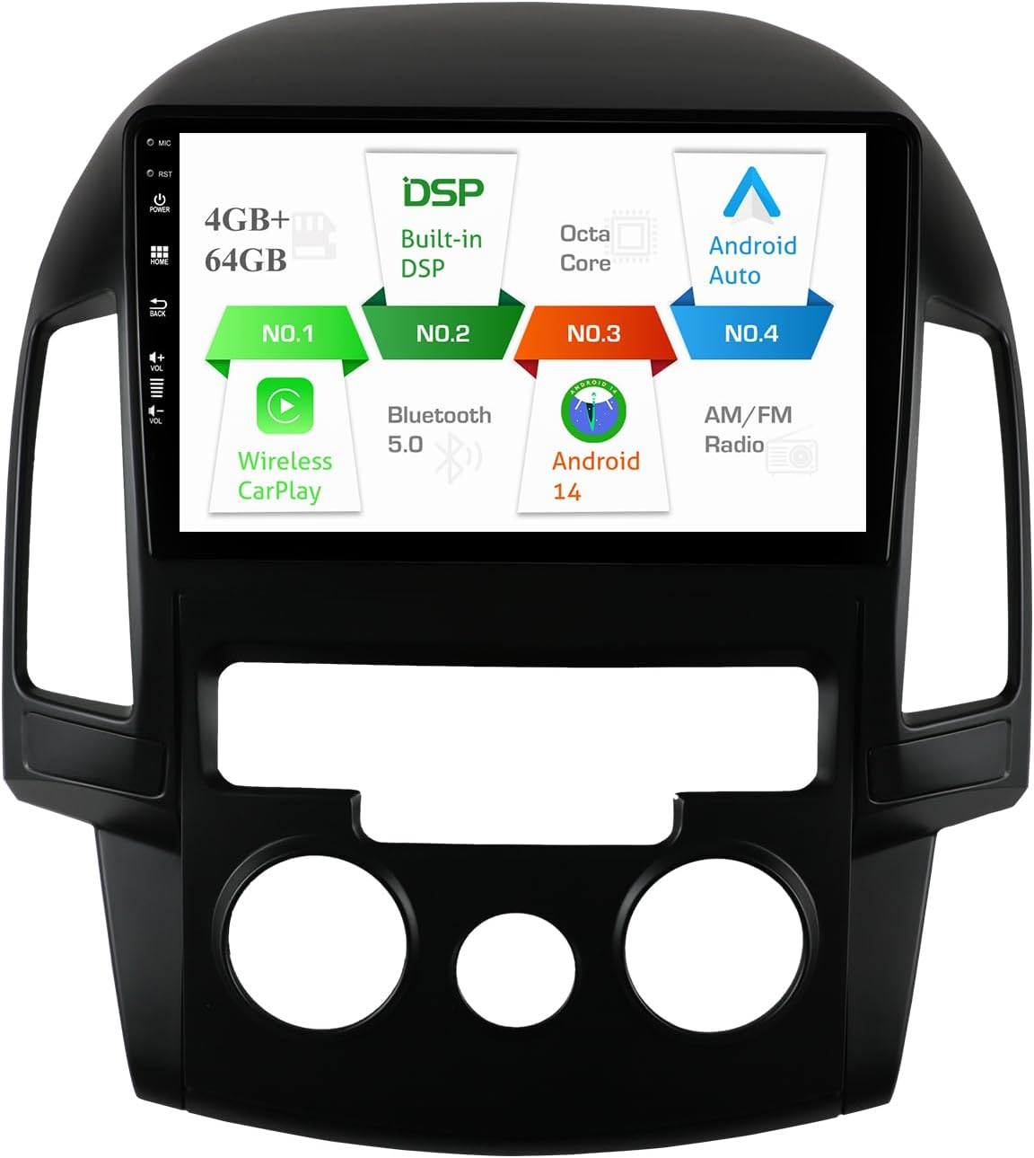 4G+64G for Hyundai I30 2007-2012 Android Carplay DSP Car Radio GPS Head Unit image number 4