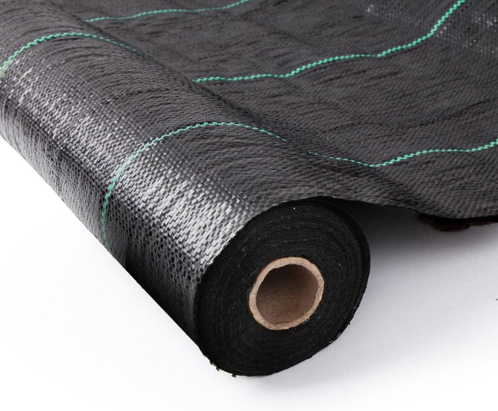 Instahut Weed Mat, 1.83 X 100M Weedmat Weeds Control Mats Barrier Matting Outdoor Greenhouse Garden Lawn Supplies, UV Resistant Fabric Woven Porous Surface Black