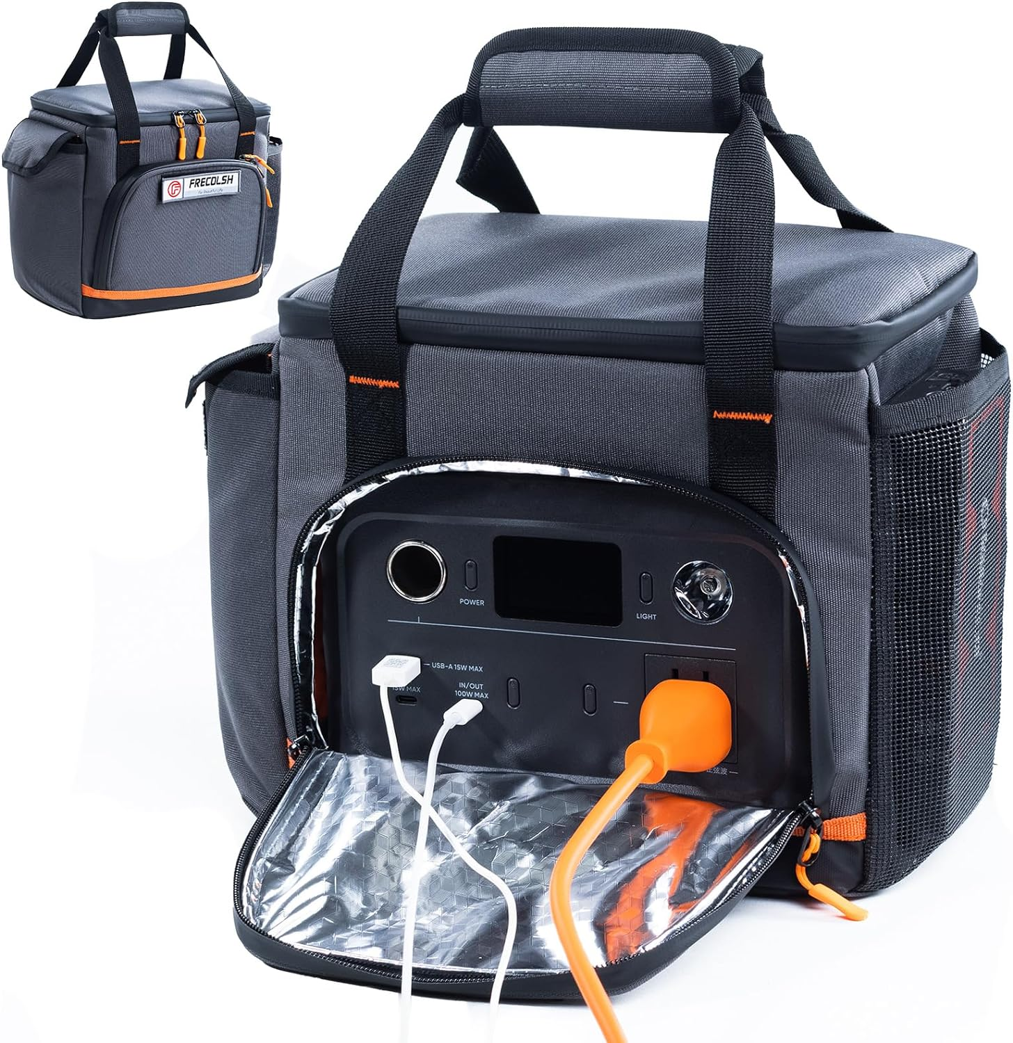 Travel Carrying Case Compatible with Jackery Explorer 300/240/160, Portable Power Station Storage Case with Water- Proof Bottom and Front Pockets for Jackery Accessories Solar Generator image number 2