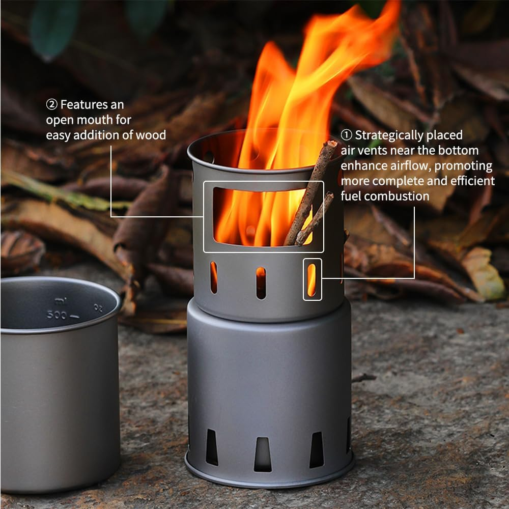 Xinyee Portable Wood Burning Stove Folding Camping Stove Backpacking Stove for Outdoor Hiking image number 3