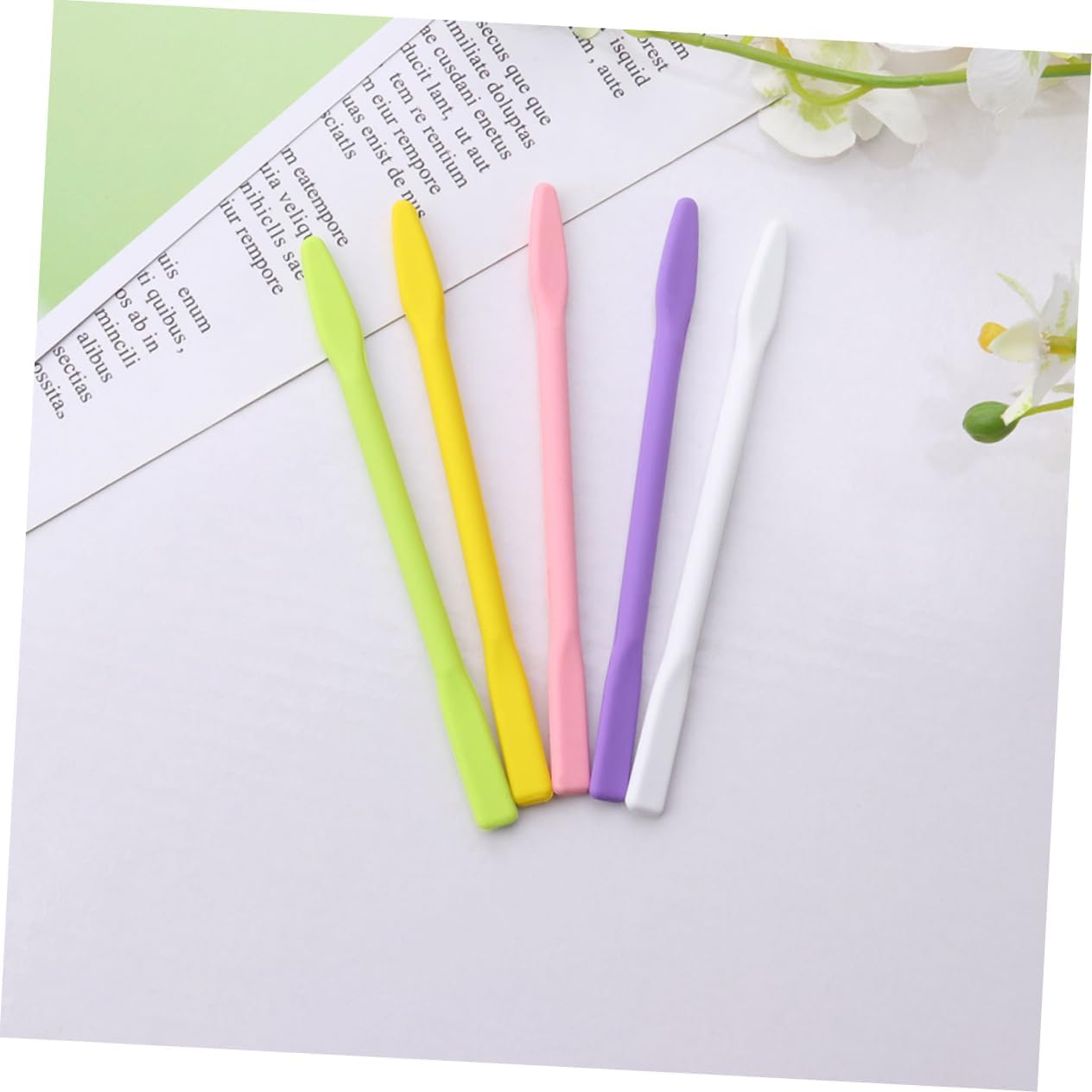 Ksngtixe 6PCS Silicone Stirring Rods, Reusable Mixing Sticks for Facial Masks & Paint, Break-Resistant DIY Applicators for Mud Masks, Easy to Use Makeup Tools (Random Colors) image number 6