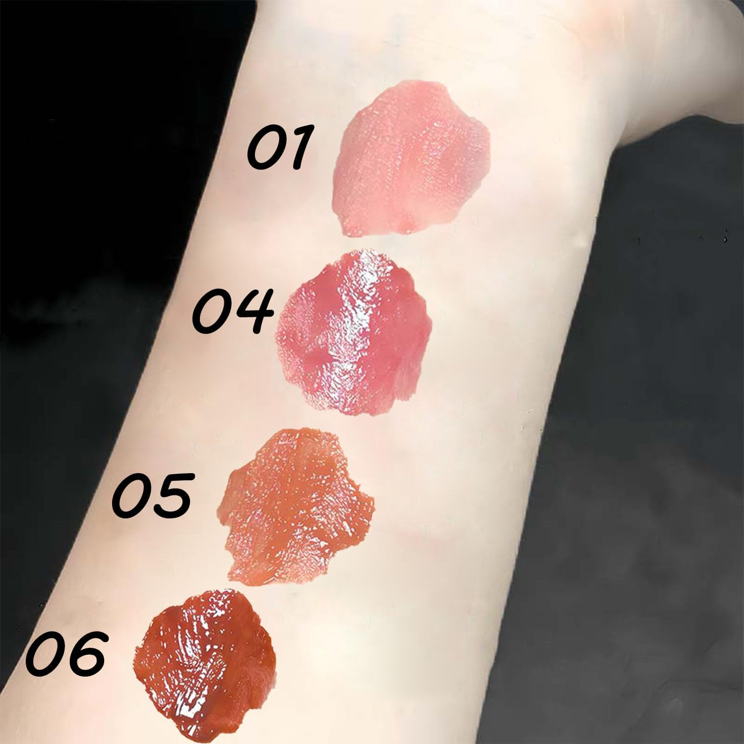 Baorder 4 Colors Hydrating Glossy Lip Gloss Set,Cute Milk Tea Liquid Lipstick Kit,Moisturizing Tinted Lip Balm,Plumping Lip Glaze,High Shine and Mirror image number 3