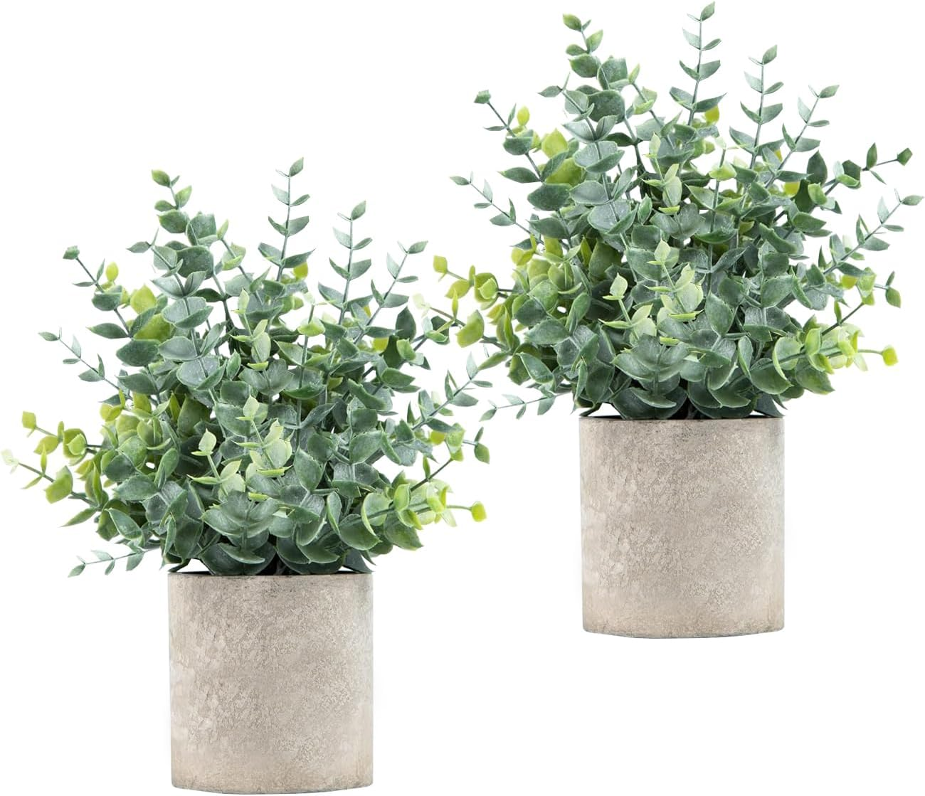 2Pcs Home Decor Artificial Plants, Fake Plants Eucalyptus Potted,Eucalyptus Leaf Potted Plants for Coffee Table Decor,Home Decor Items,Kitchen Dining Table Shelf Desk Bathroom Decor image number 3