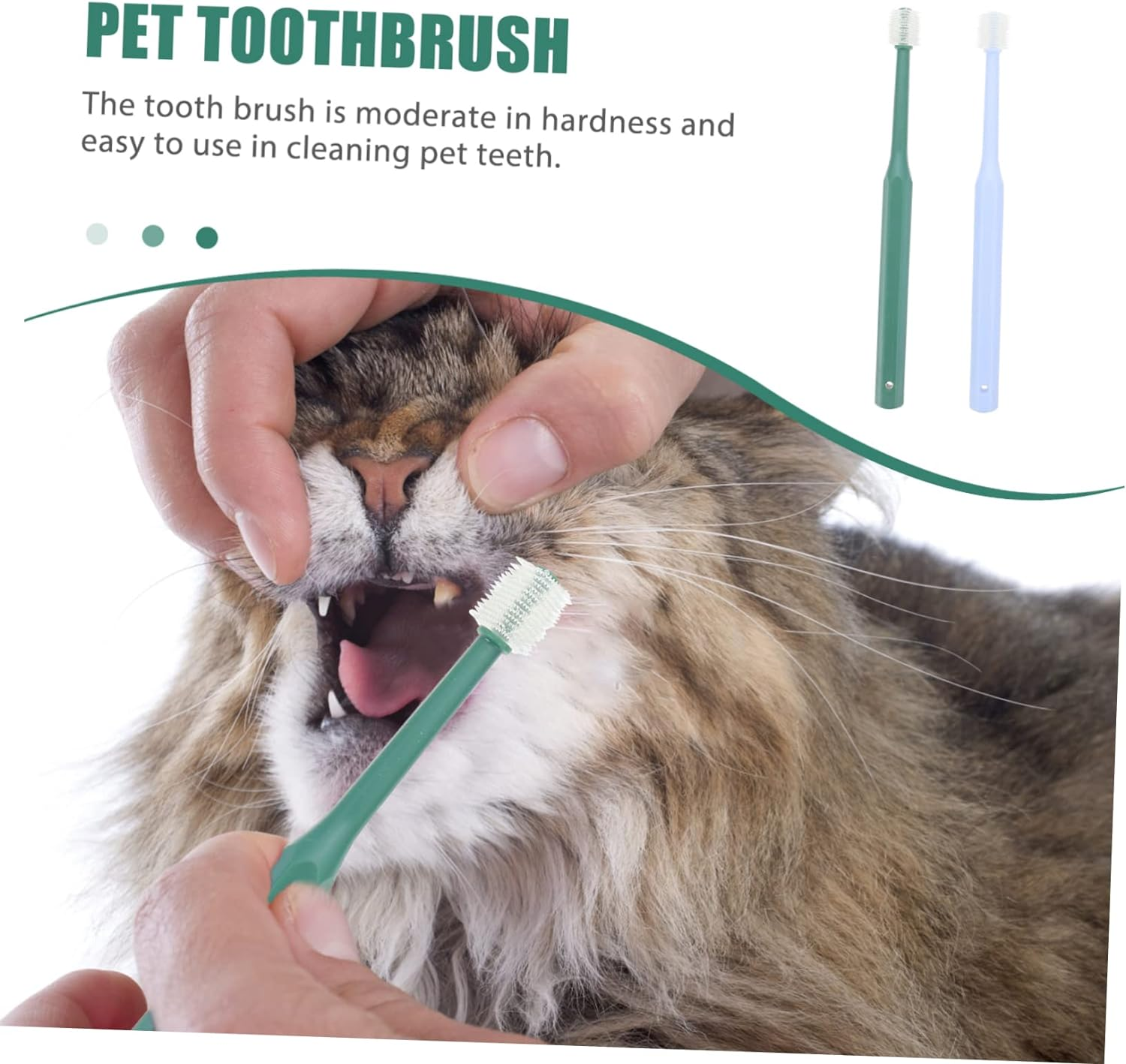 2Pcs Pet Toothbrush Dog Cat Toothpaste Pet Mouth Toothbrush Cat Finger Toothbrush Pet Teeth Plaque Remover Finger Cover Protector Puppy Cosmetic Kit Work Abs image number 4