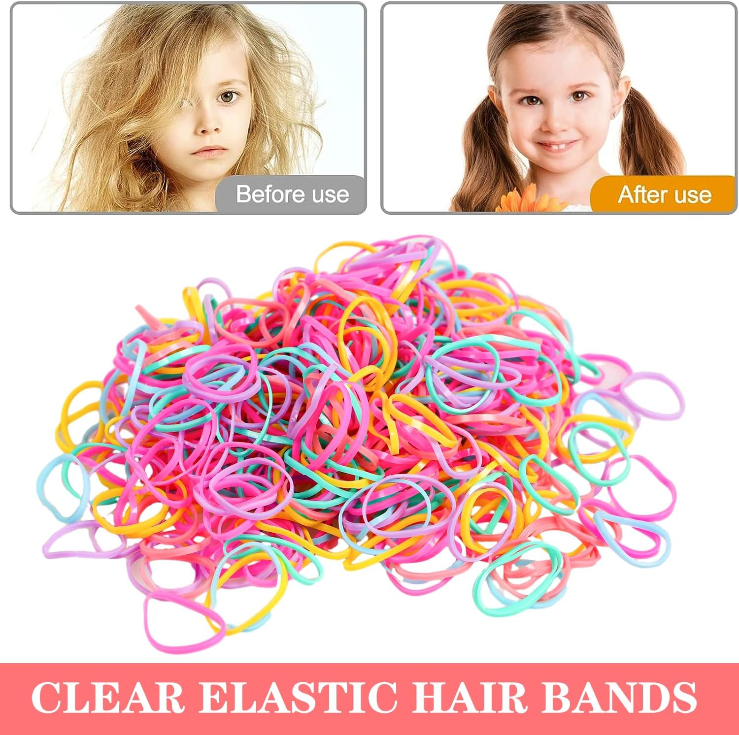 Pack of 1500 Hair Bobbles Small Rubber Bands Colourful Hair Bobbles Rubber Hair Bands Boxed Hair Bands Elastic Hair Bands for Children Girls Ladies Hairstyles image number 1