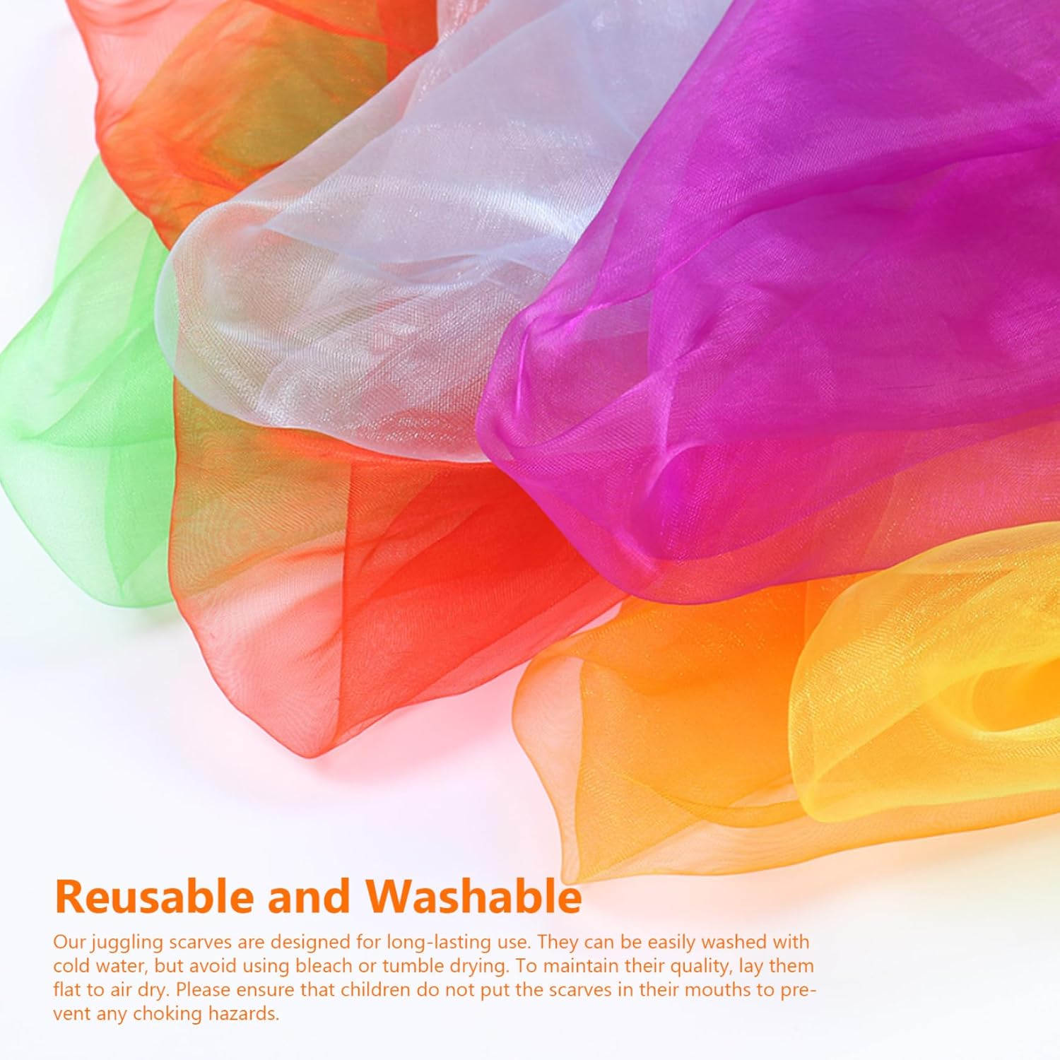 Sensory Scarves 12PCS Juggling Gymnastics Dance Scarves Square Performance Sensory Towels for Nursery Children'S Show image number 2