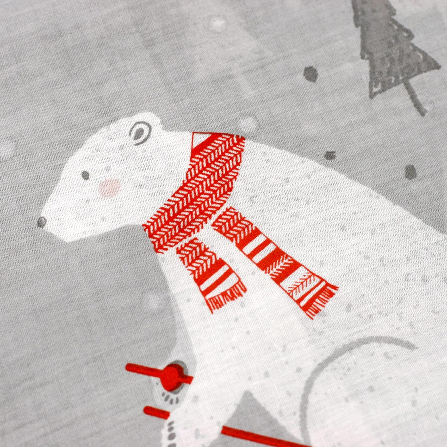 Bedlam Christmas - Polar Bears - Easy Care Duvet Cover Set | Single Bed Size | Silver Bedding image number 3