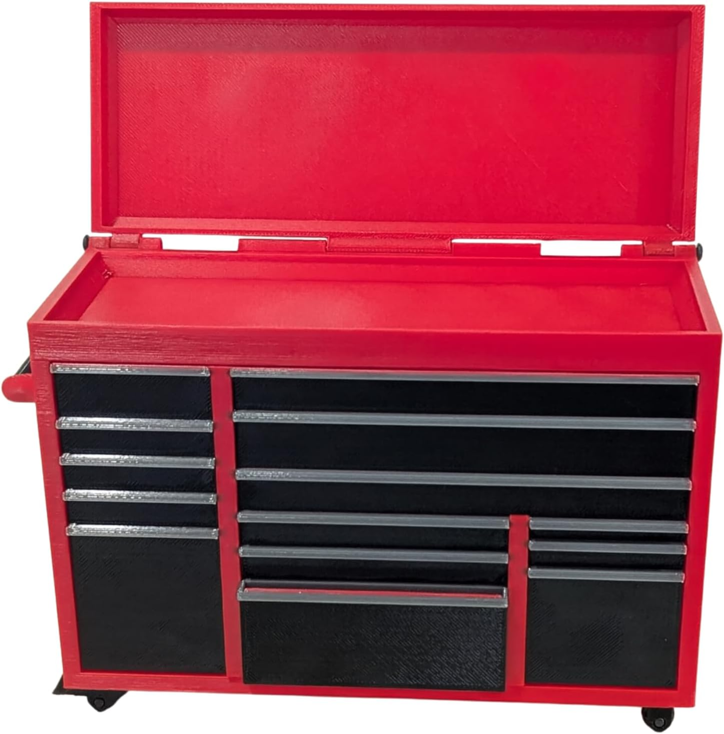 Mini Desk Tool Chest Organiser &ndash; Red & Black PETG, Australian-Made, Flip-Top Lid, Rugged Desk Storage for Usbs, Bolts & Bits &ndash; Great for Tradies, Mechanics & DIY Fans (180&times;65&times;100 Mm) image number 1