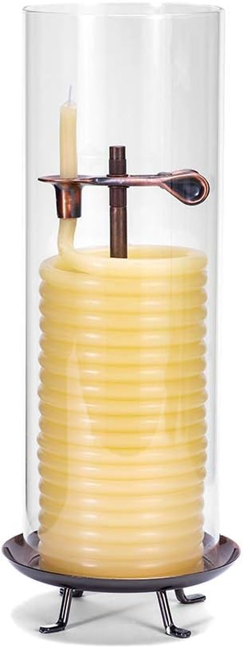 Candle by the Hour 80-Hour Candle with Glass Cylinder, Eco-Friendly Natural Beeswax with Cotton Wick, Yellow image number 3