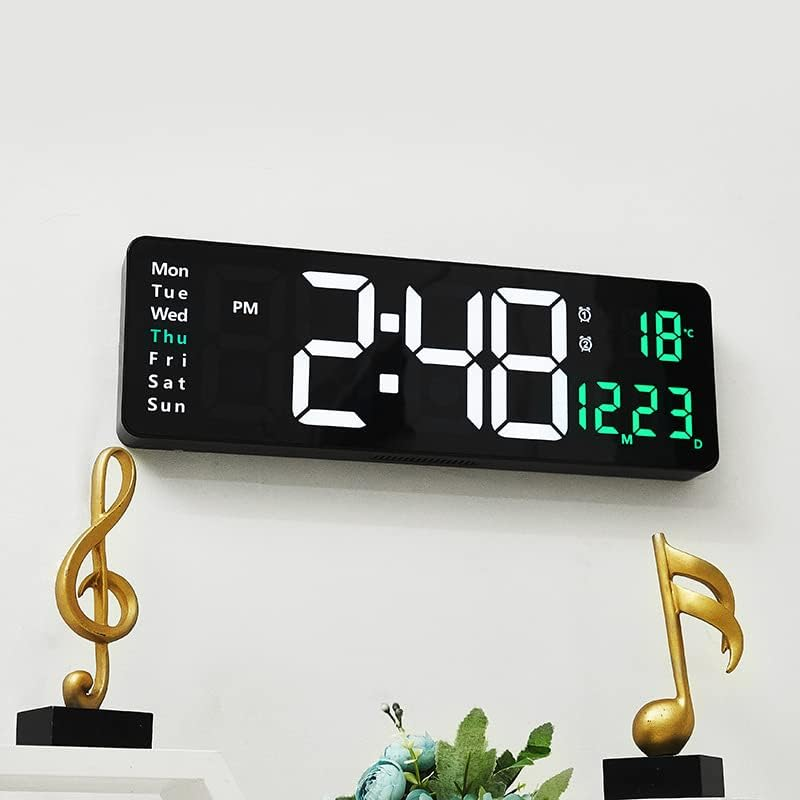 Digital Wall Clock, LED Large Display 16 Inch Clock with Remote Control, Multi Function Clock with Date Week Temperature, Wall Clock for Living Room Decor image number 3