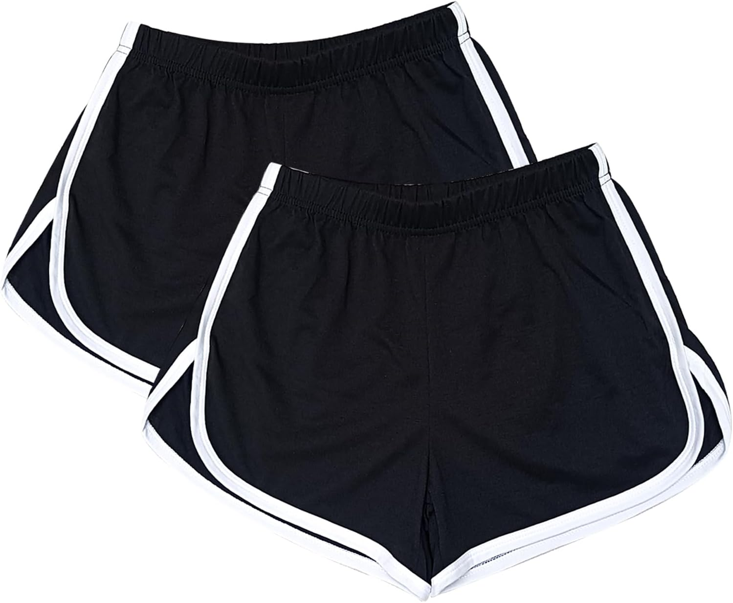 Cameway 2 Pack Women Cotton Running Athletic Shorts Gym Yoga Summer Active Dance Shorts Pants