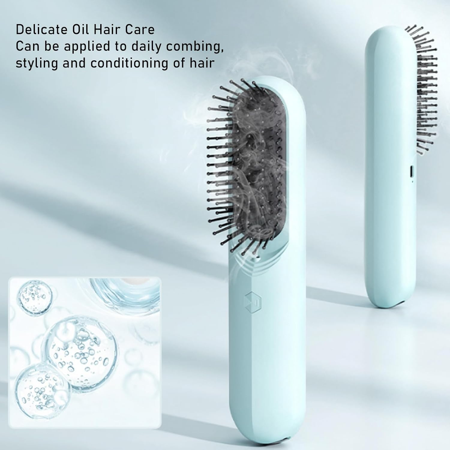 Cordless Hair Straightener Brush, Portable Straightening Brush for Women, Oil Scalp Massager Hair Br for Travel, USB Rechargeable, for Dry Wet Long Short Hair image number 3