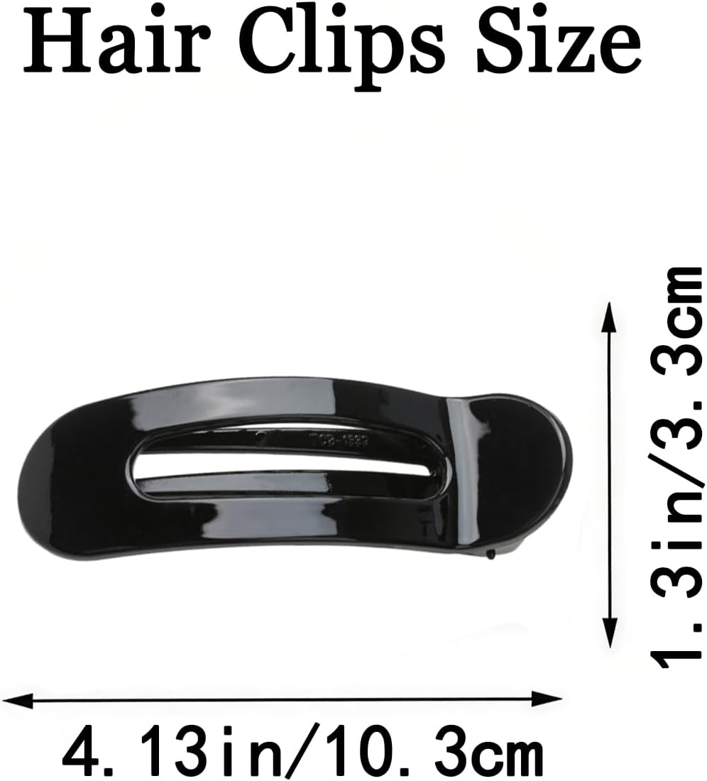 Ueiykoz 4 PCS Flat Hair Clip for Women,French Flat Claw Clip Strong Hold Hair Barrettes for Thick Thin,Comfortable Curved Barrette Perfect for Lying Down image number 3
