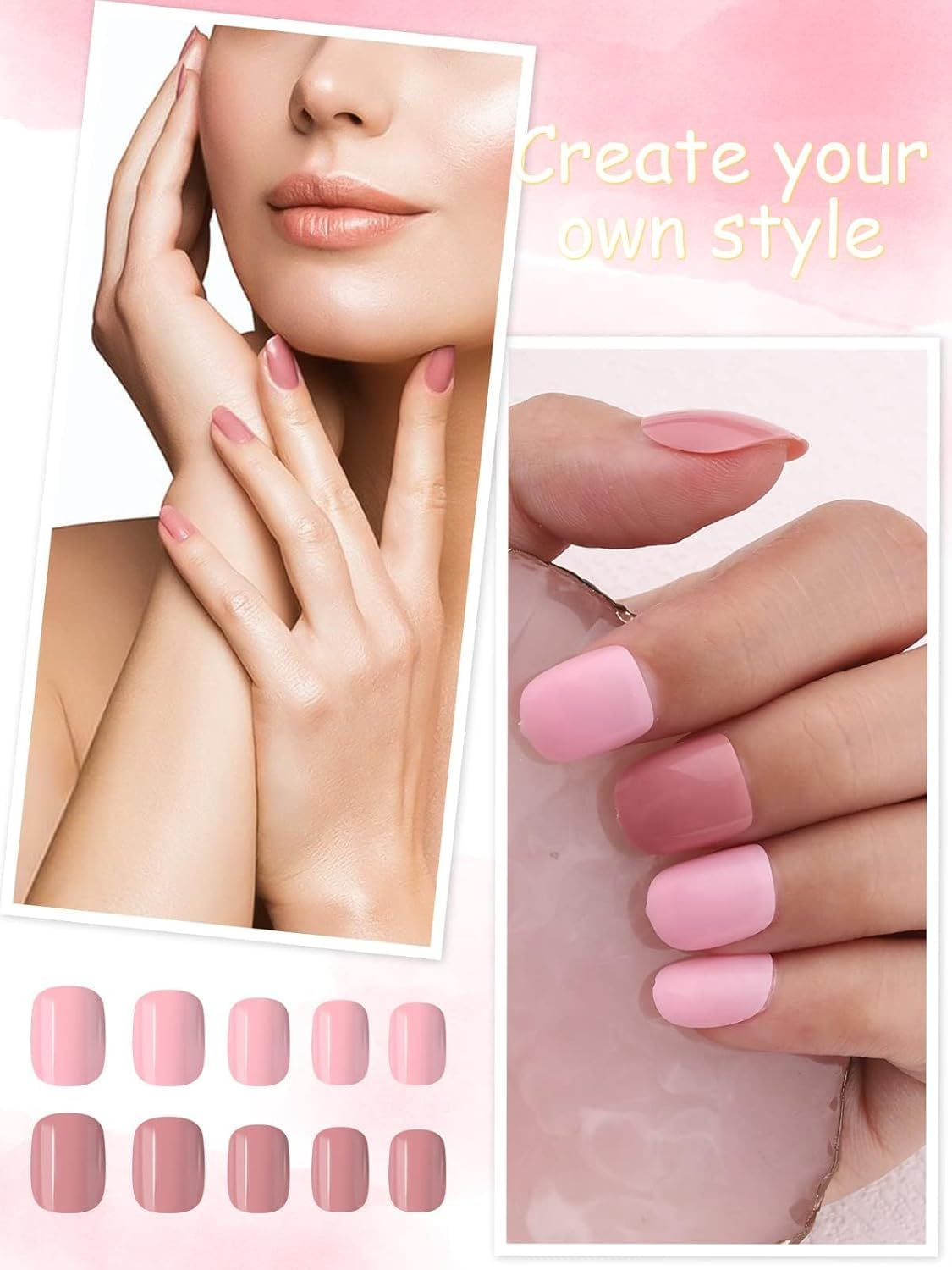 576 Pieces Colorful Short False Nails round Kalolary Fake Nail Full Cover Artificial Acrylic Tips Press on Nails for Women Girls DIY Nail Art Design (24 Colors) image number 6