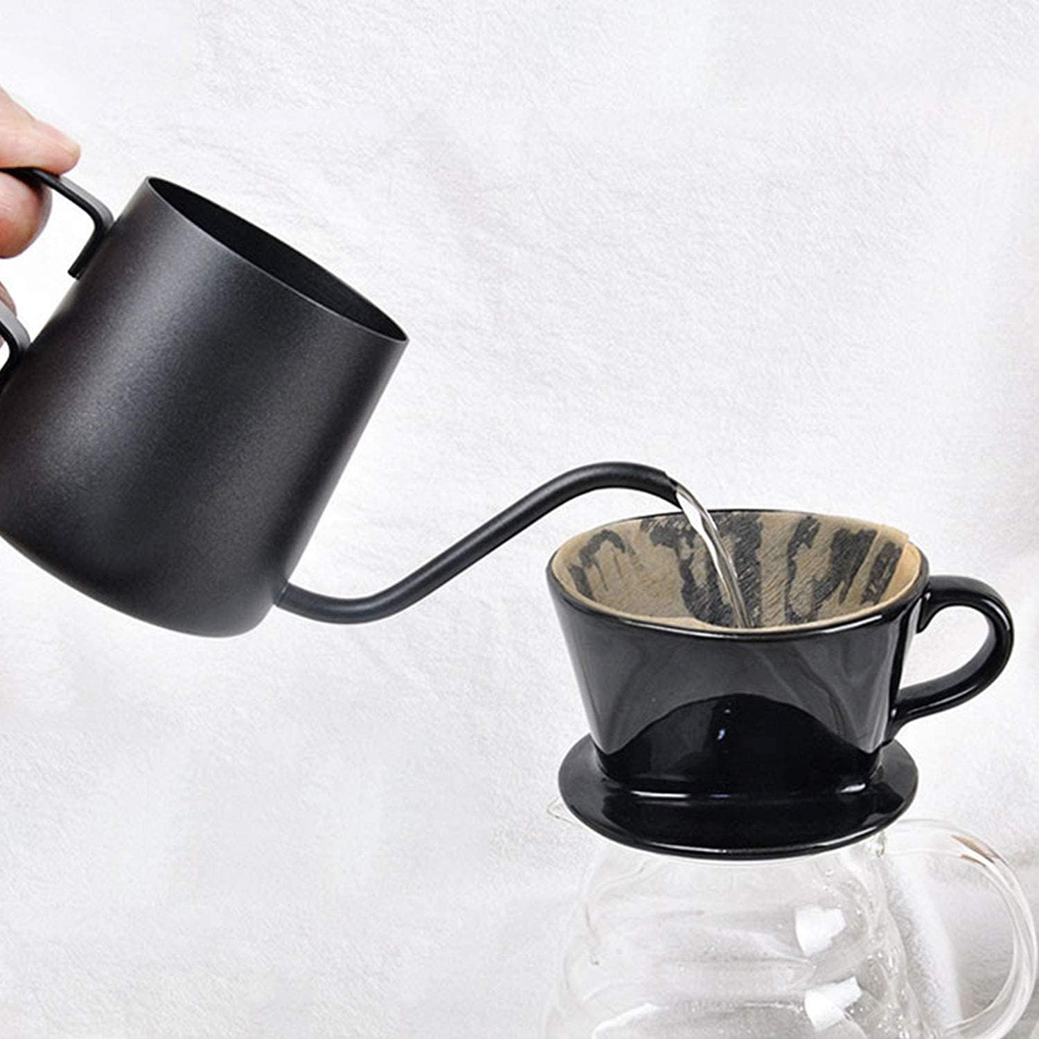 Segarty Pour over Coffee Dripper Filter Cup #2 Black - Black, Silicone image number 2