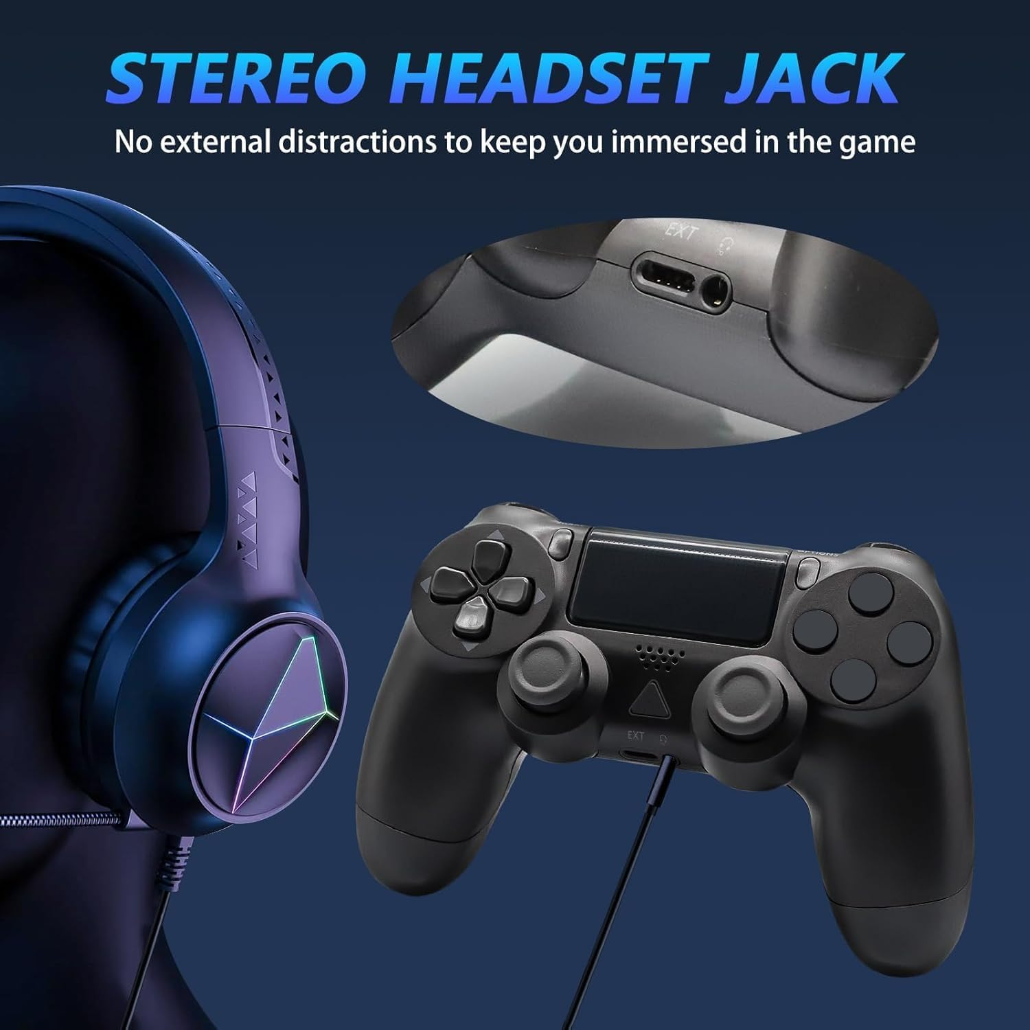 Wireless Controller for PS4 -Controller Wireless for Ps4/Pro/Slim/Pc, Bluetooth Gamepad Joystick with Dual Vibration Touch Panel 3.5Mm Audio Jack Six-Axis Buttons Upgraded Ergonomic Controller(Black) image number 2