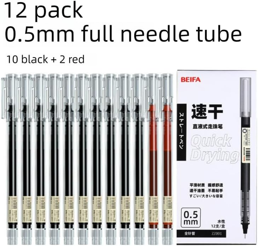 Gel Pens, 12 Pcs 0.5Mm Black Gel Ink Pens Fine Point Smooth Writing Pens, High-End Series Pens for Note Taking, Pretty Gifts for Women, Men, Child image number 4