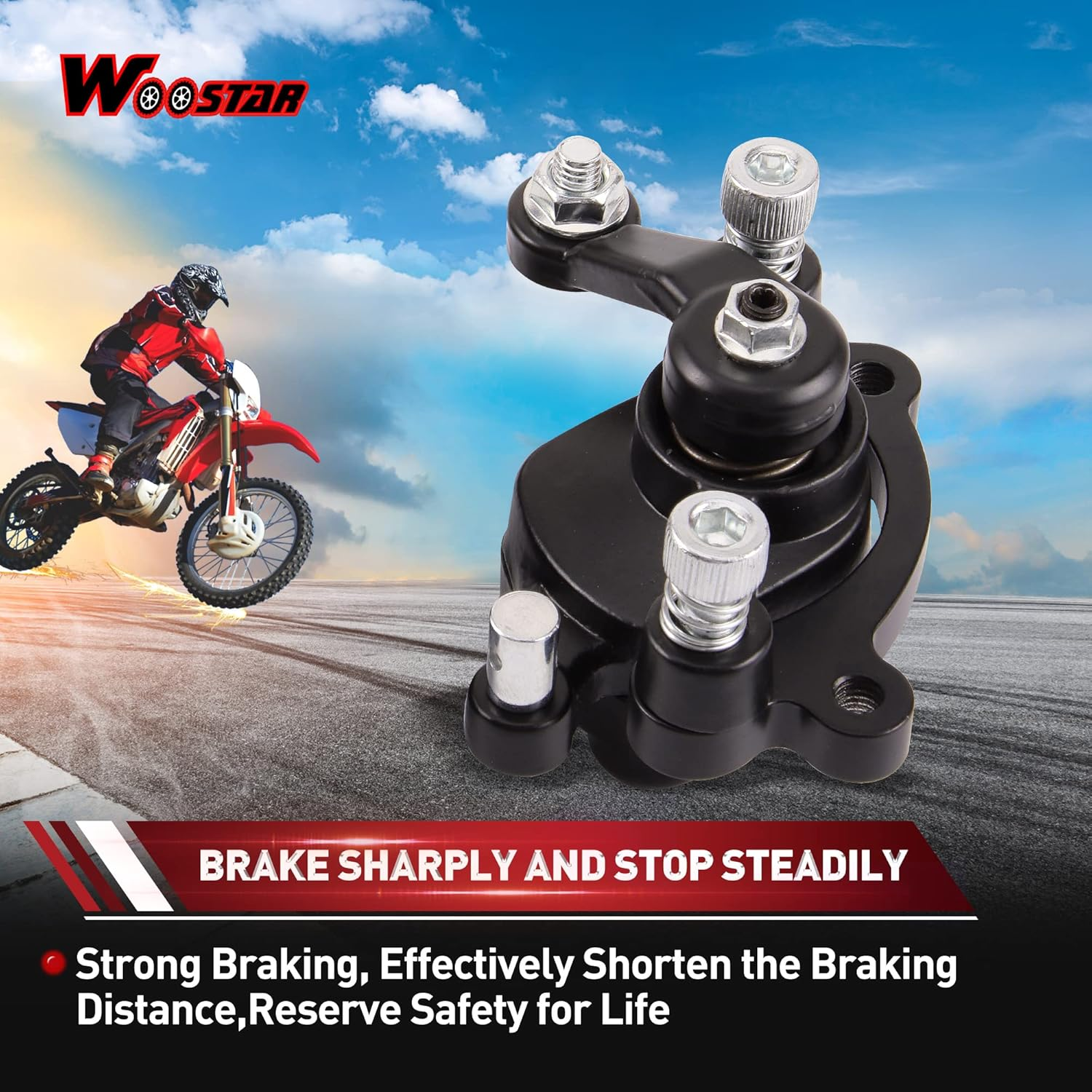 WOOSTAR Front and Rear Disc Brake Caliper Replacement for 2 Stroke 43Cc 47Cc 49Cc 50Cc Pocket Bike Dirt Pit Bike Pack of 2 image number 1