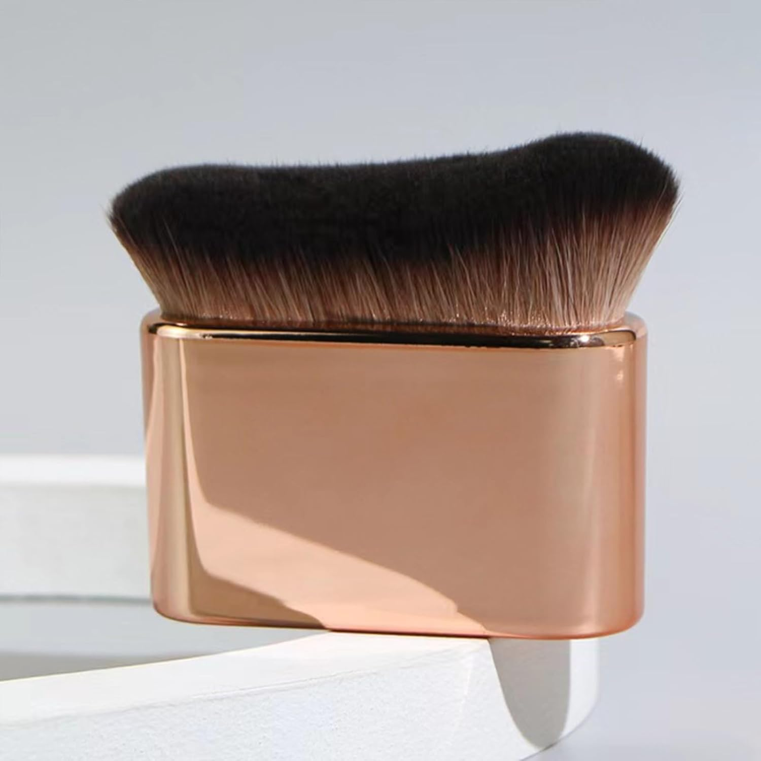 Self Tan Brush and Foundation Brush, Professional Self Tanning Brush Applicator for Face and Body, Rose Gold Kabuki Body Brush for Fake Tan Sunscreen and Makeup Application