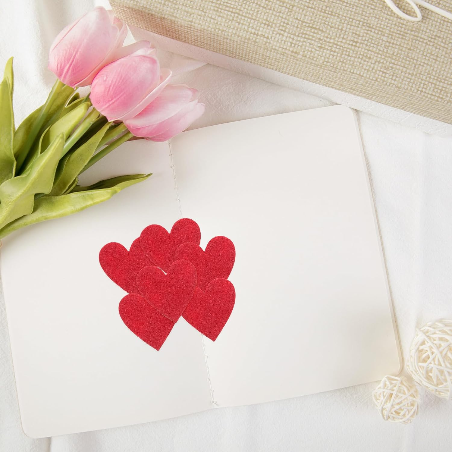 Ciieeo 200Pcs Red Felt Hearts 2.9Cm DIY Heart Confetti for Valentine&rsquo;S Day Decorations, Cake Toppers, Hanging String Garlands and Home D&eacute;cor Accents image number 2