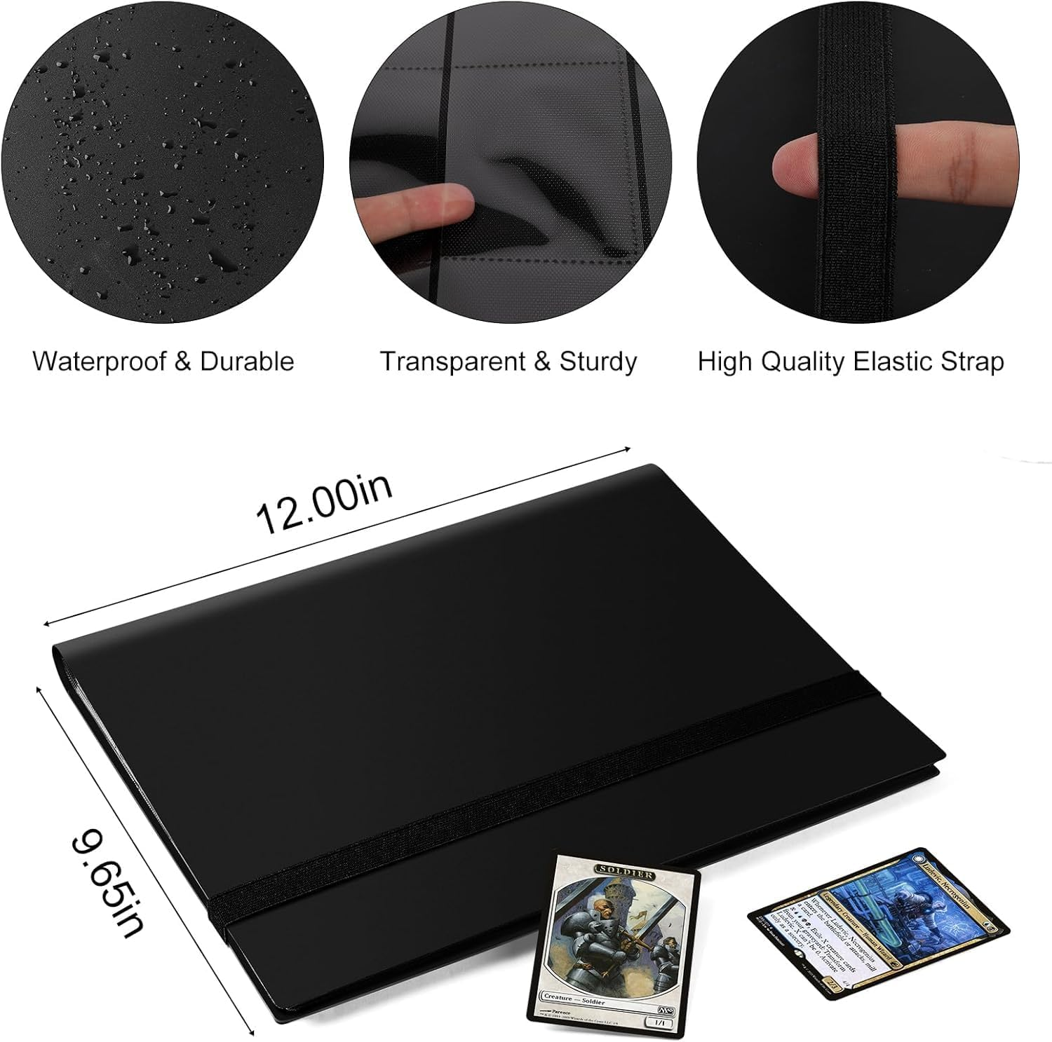 Mumoo Bear 9 Pocket 396 Cards Holder Album Card Binder, Premium Trading Card Binder, Double Sided Pocket PU Collection Binder, Collector Album, Card Folder for MTG, TCG, Sports Cards Pockets (Black) image number 3