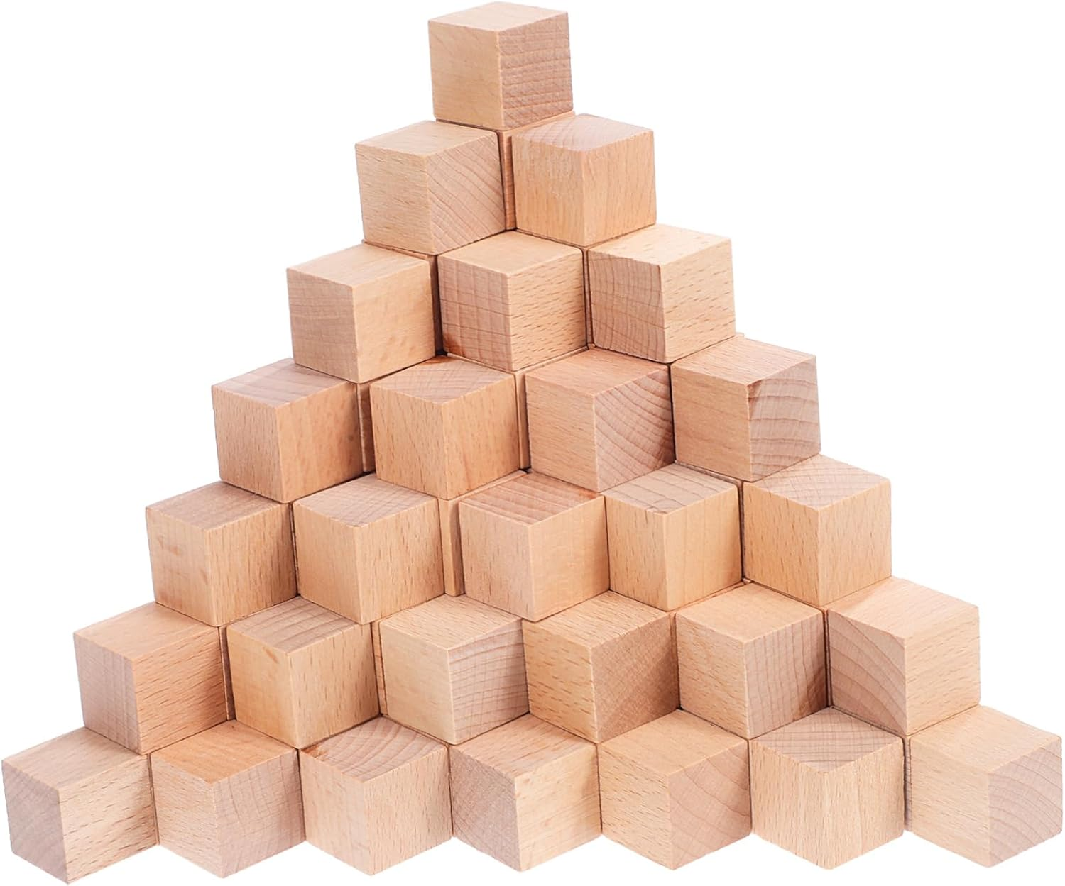 Garneck 100 Pcs 2 Inch Unfinished Wooden Blocks - Solid Wood Square Cubes for Arts - Crafts Projects and Puzzle Making image number 1