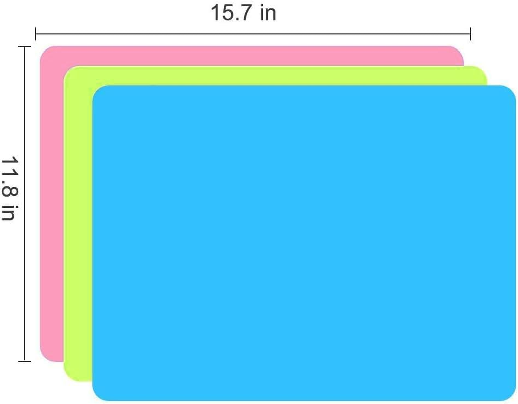 Extra Large Silicone Sheets for Crafts 3 Pack &ndash; Nvliss Liquid, Resin Jewelry Casting Molds Mat, Multi-Purpose Food Grade Silicone Placemat. 15.7" X 11.8" - Yellow,Green,Light Blue image number 6