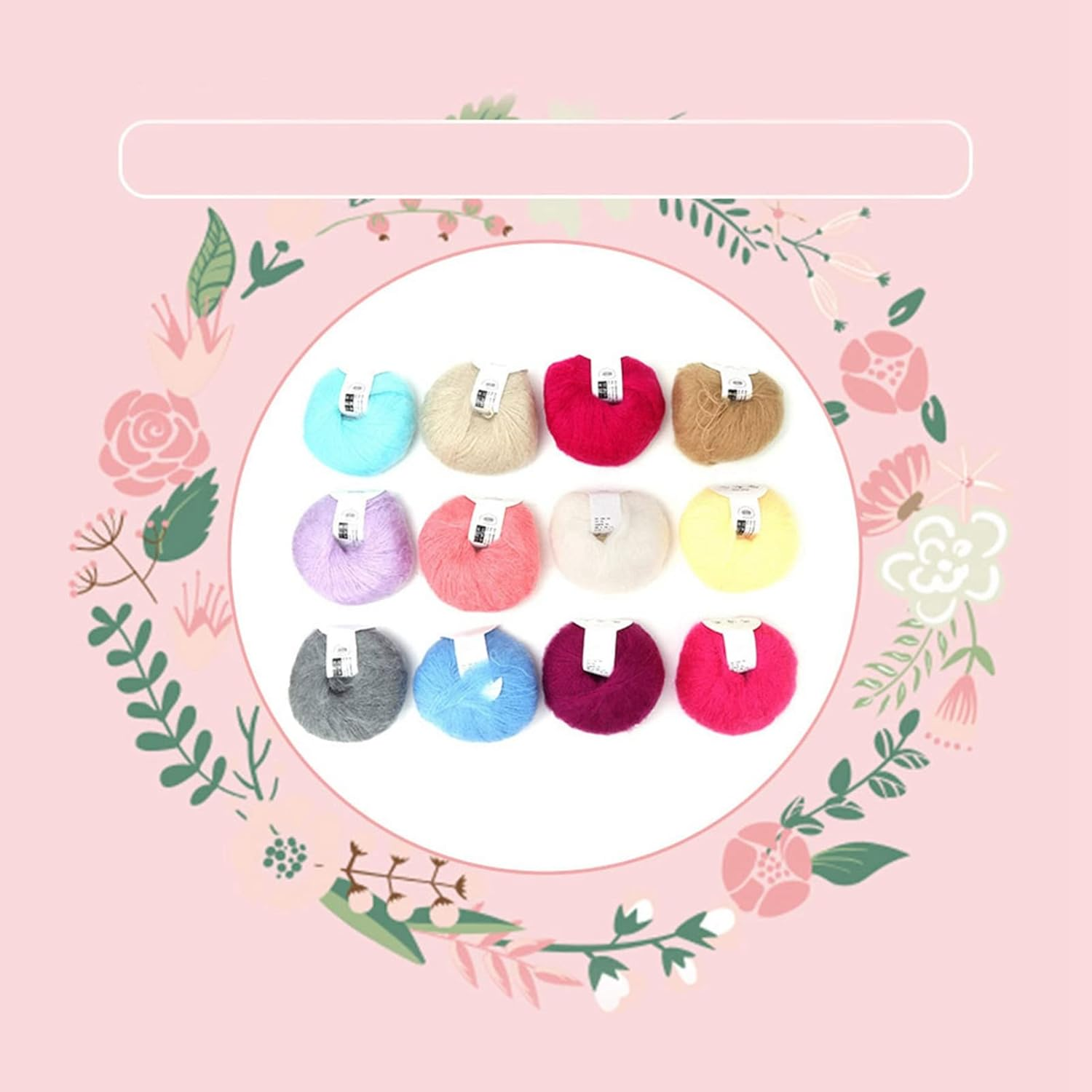 Trisar Soft Lightweight Mohair Wool Blend Knitting Yarn, anti Pilling & Shrinkage, Hand Washable, 12 Colors a Set image number 3