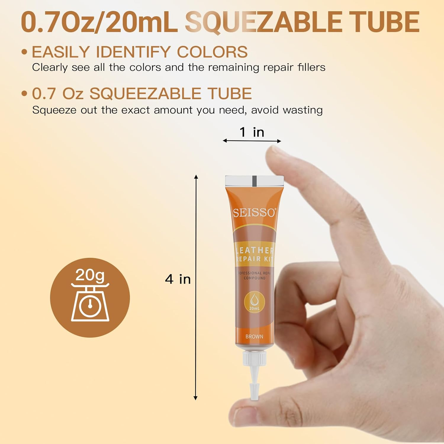 SEISSO Leather Repair Kits for Couches, Restoring Touch up Leather and Vinyl Furniture Car Seat Jacket, Leather Repair Color Gel Covers Scratches, Scrapes, Scuffs, Scuffed & Faded Leather, 12 Color image number 6