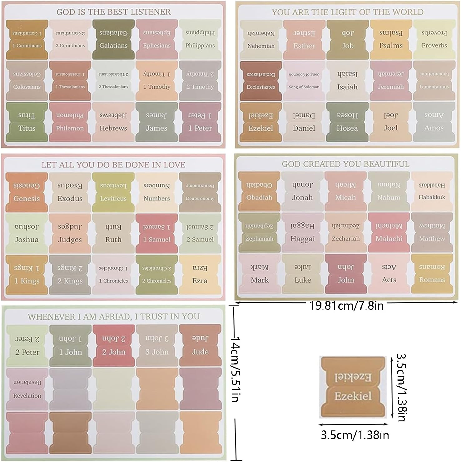 Bible Tabs for Women & Men, 75 Tabs, Laminated Bible Tabs for Study Bible, Large Print Neutral Bible Tabs for Easy Navigation, Boho Theme, Bible Index Tabs Bible Tabs, Boho Theme (C) image number 4