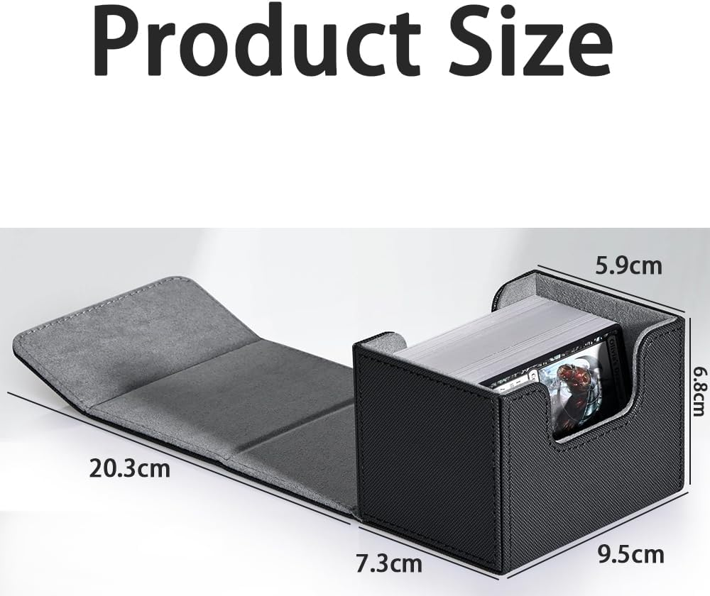 Card Deck Box for Trading Cards, MTG Commander Deck Box Holds 120+ Single Sleeved Cards, Storage Box Fits for TCG CCG Magic (Black) image number 1