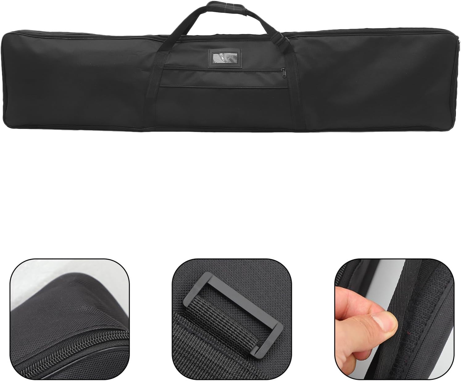 Iplusmile Large Capacity Canvas Recurve Case with Internal Strap System for Secure Storage Multifunctional Hunting Tote Bag Shoulder Pouch in Black Fade and Wear Resistant for Outdoor Use image number 1