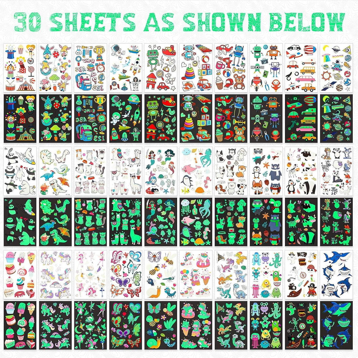 FLAFARY Crystals Face Gems Glitter Jewels, 400 PCS Glow in the Dark Temporary Tattoos for Kids Eyes Body Paint Stickers, Halloween Carnival Festival Party - 400 Pcs image number 5