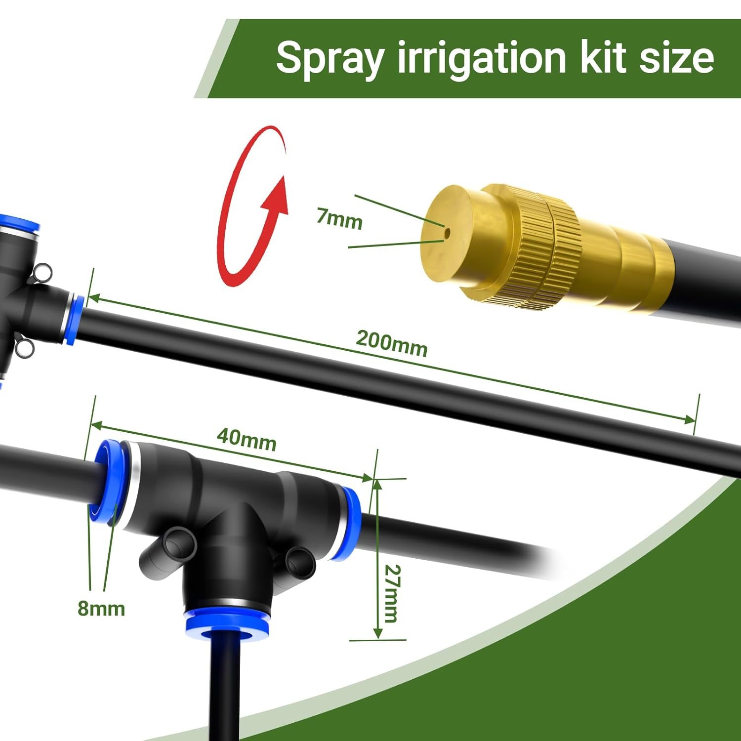 Garden Irrigation Drip Watering System with 360&deg; Rotating Garden Sprayer Auto for Outdoor Plants Water-Saving Micro Irrigation Kit Misting Cooling System for Garden Potted Plants Yard image number 6