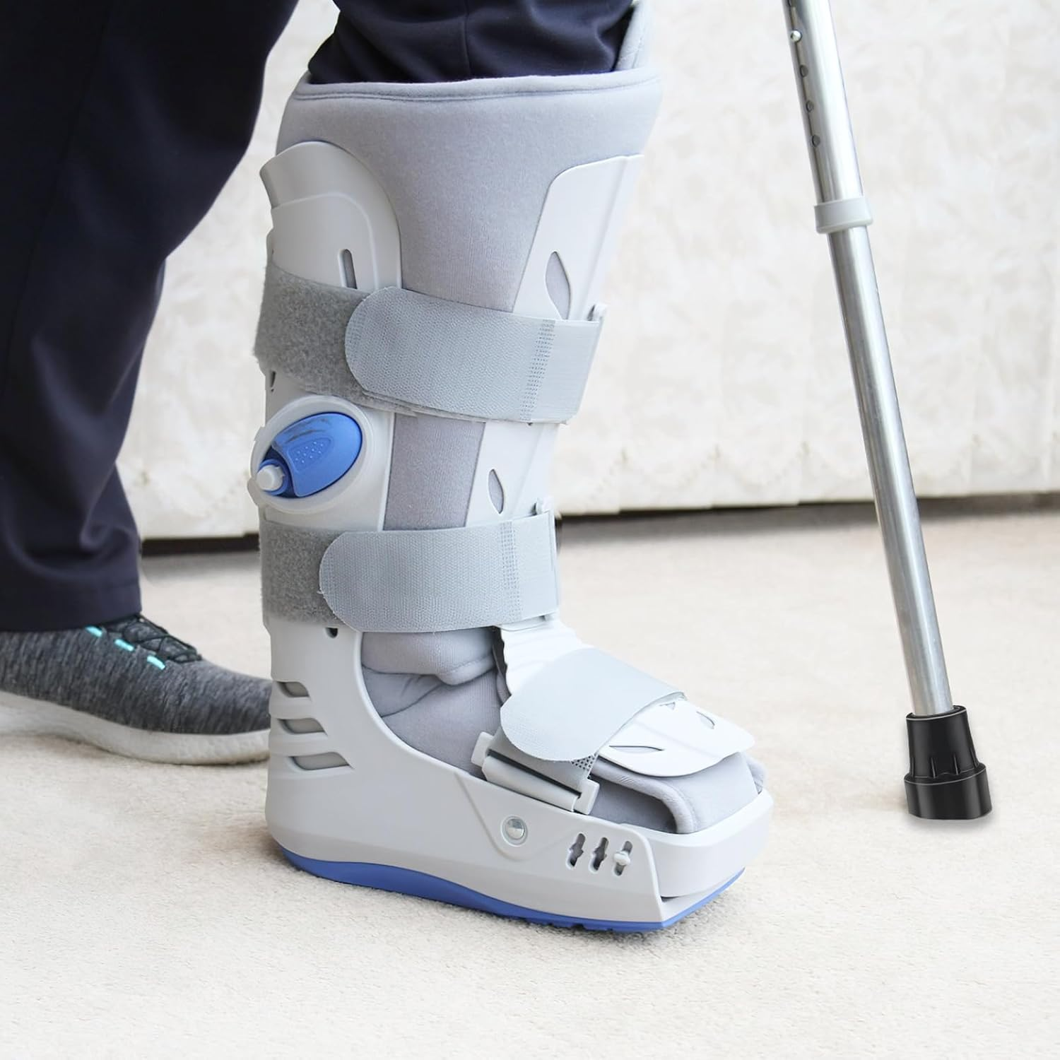 4 Pcs Replacement Cane Tips for 0.7 Inch Walker Rubber Tips Replacement 2 Pcs Foam Handle Grips 4.3X0.8 Inches Replacement Cane Tips Set for Canes, Walker Accessories image number 3