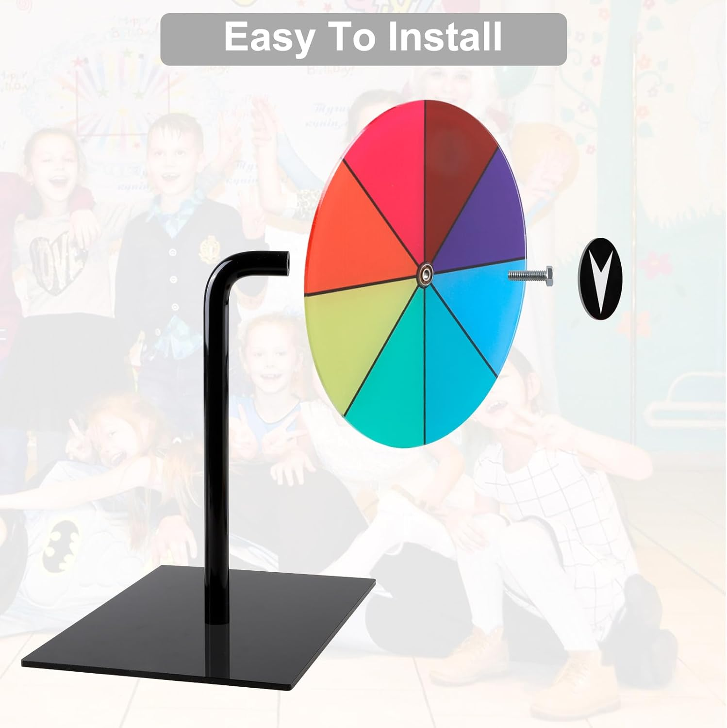 Nicwhite Spinning Prize Wheel, Dry Erase Spinning Wheel for Prizes with Stand, 7.87" Spin the Wheel Tabletop Roulette Spinner for Carnival, Trade Show, Win Fortune Spin Games image number 4