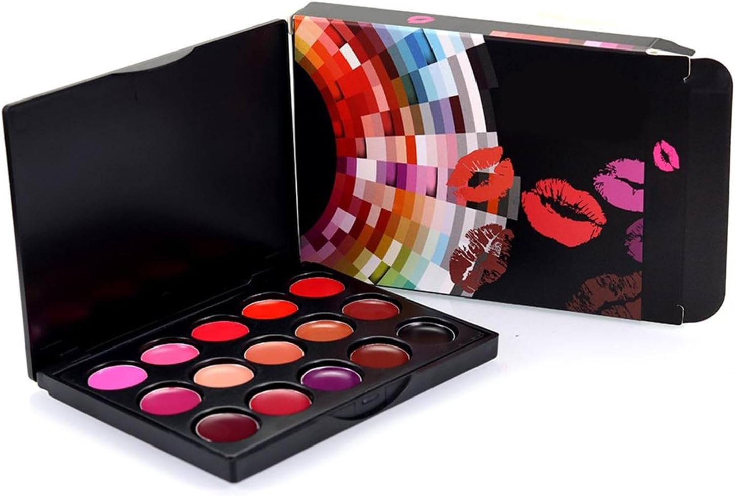 Lipstick Palette,15 Colors Waterproof Lipstick Palette - Moisturizing Long Lasting Soft Smooth Lipstick Pallet, Pigmented Festival Halloween Lip Paint Borato image number 2