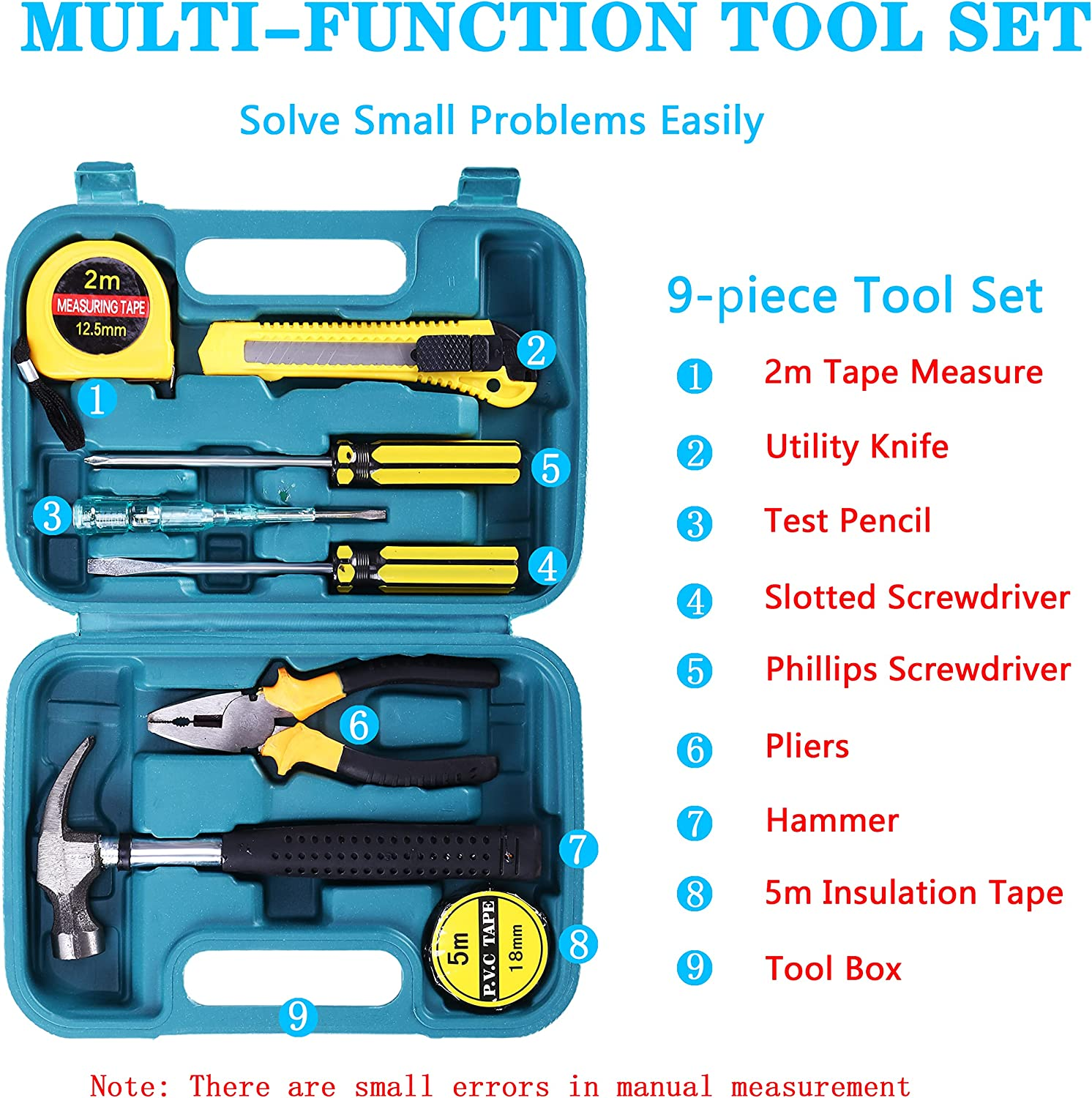 Roadside Assistance Emergency Kit - Multipurpose Emergency Pack Car Premium Road Kit Essentials Jumper Cables Set (8 Foot) Automotive Roadside Assistance 142 Pieces Winter Car Kit - Blue image number 3