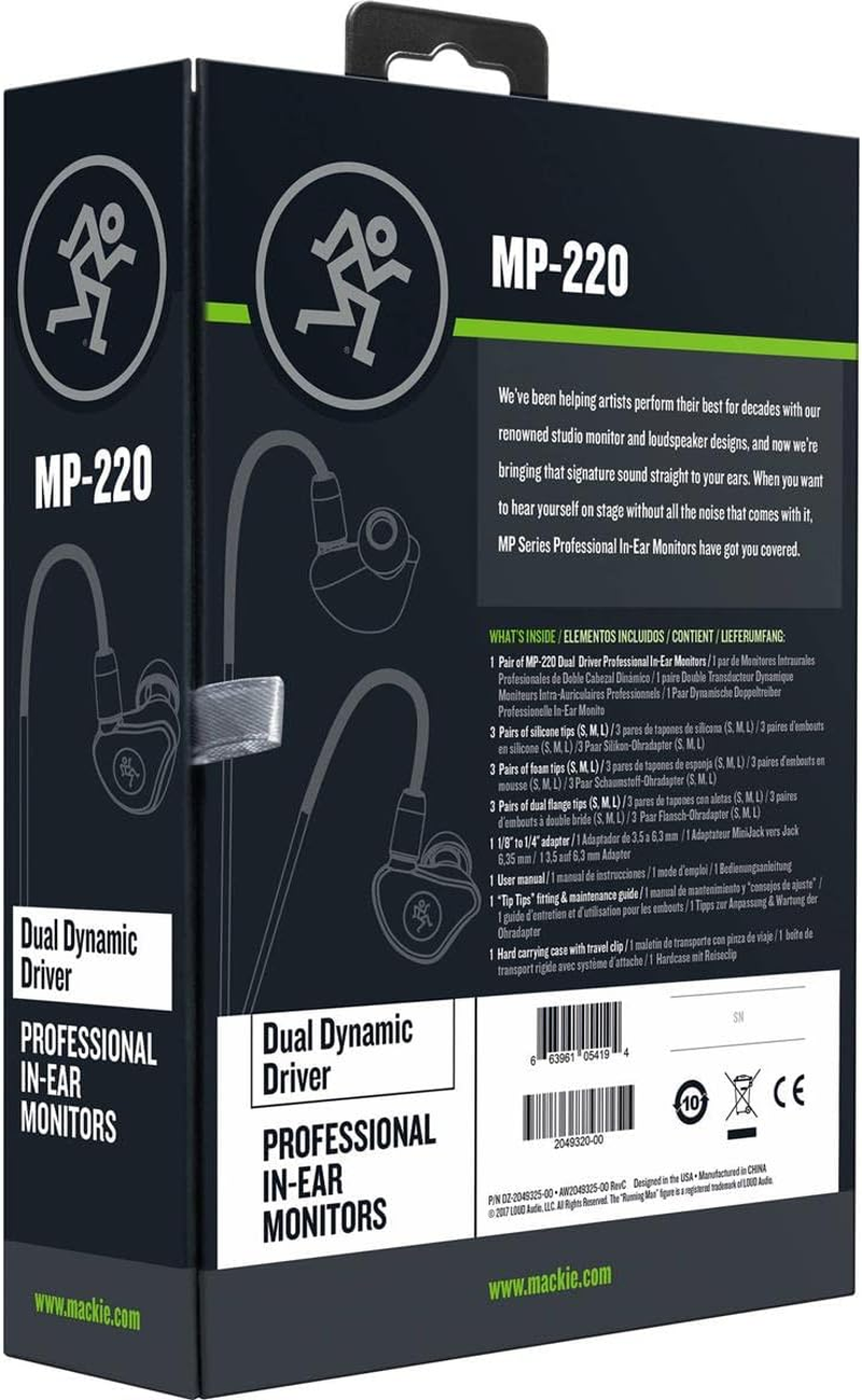 Mackie MP-220 Monitor Earphones image number 1