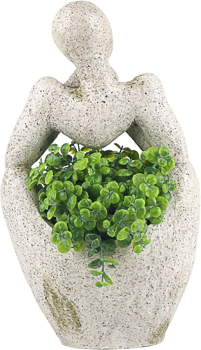 Large Planters for Outdoor Indoor Plants Head Face Planter Pot Unique Succulent Planters Flower Vase with Drainage Hole Thinker - Woman image number 5