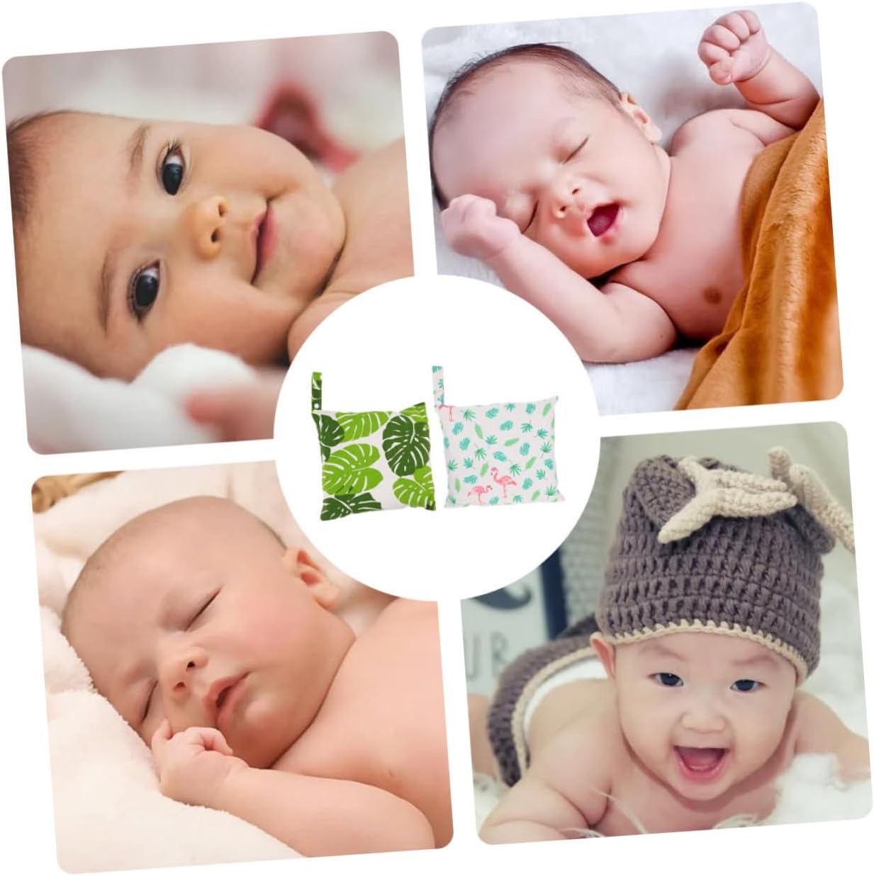 Ifundom 4Pcs Diaper Storage Bag Pouches Organiser Storage Wet Bag Diapers Essentials image number 1