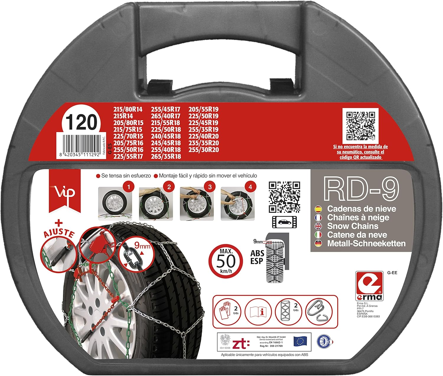 VIP RD9 - Metal Snow Chains RD9 Mm Size No. 120 image number 3
