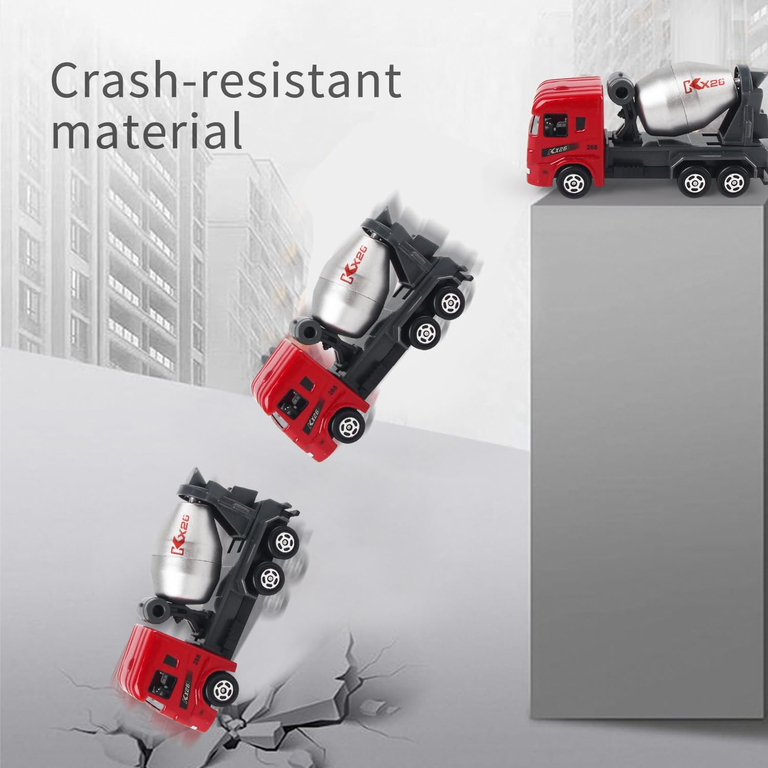 Kids Cars Toys for 3 4 5 Years Old Boys Girls, Construction Truck Toys Mini Vehicles, Excavator Bulldozer Dump Road Roller Sand Toys, Toddlers Educational Birthday Gift Party Favors (6Pack) image number 6