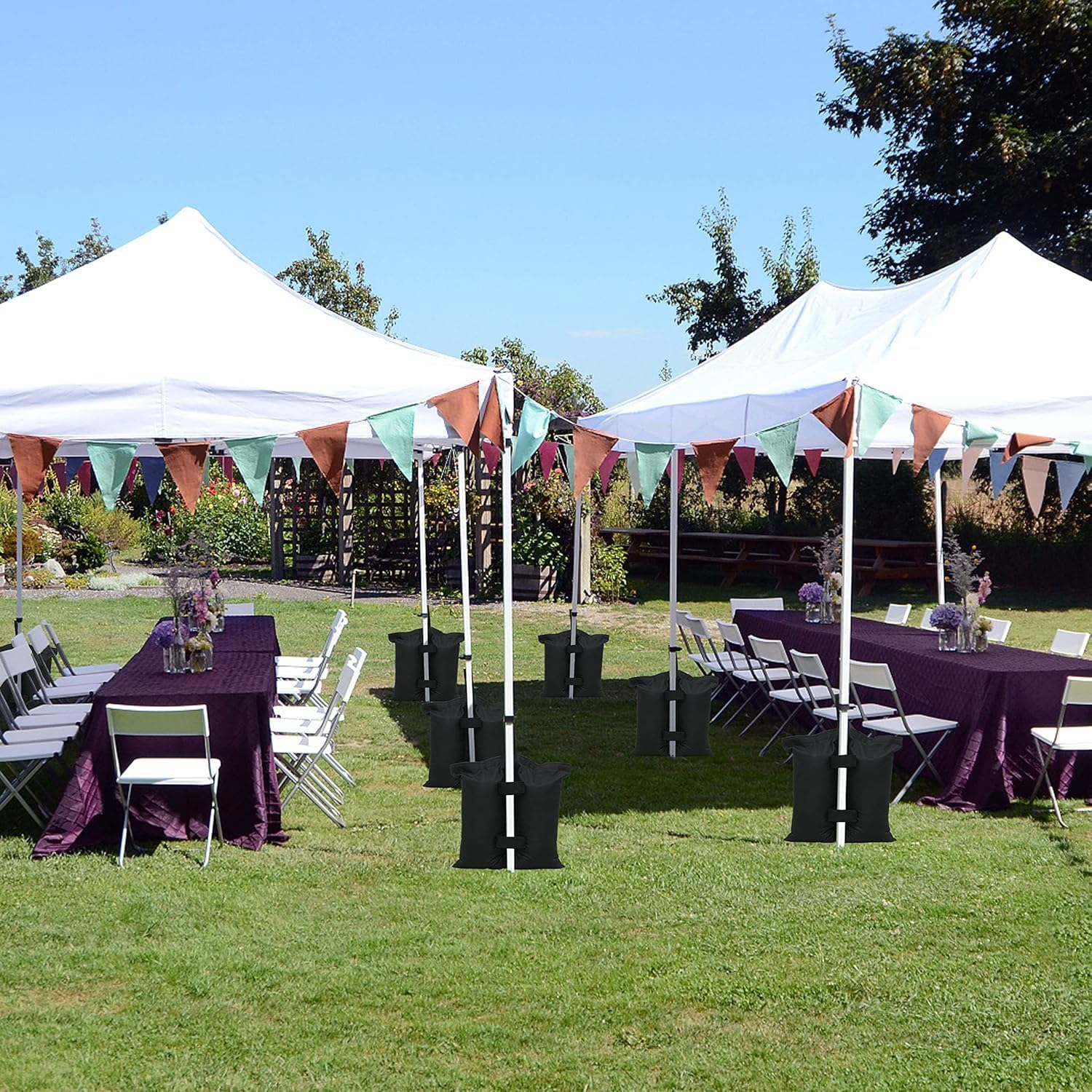 BEANPRECOY 4Pcs Gazebo Weight Bag Canopy Weight Bags Set 600D Oxford Cloth Weights Sand Bags with Nylon Buckle and Zipper for Pop up Canopy Foldable Patio Umbrella Instant Outdoor Sun Shelte image number 4