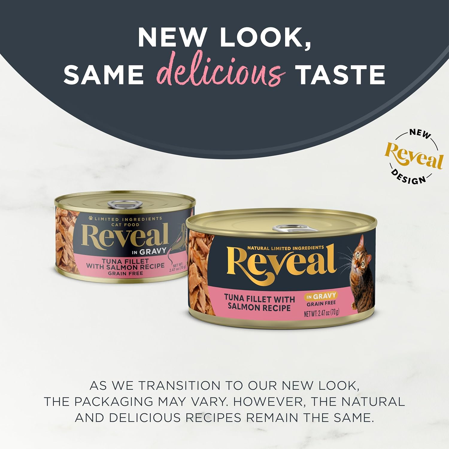Reveal - Grain Free | Wet Canned Cat Food | 70G - 24 Pack - Premium Nutrition, 100% Natural, No Additives, and Limited Ingredients (Tuna with Salmon in Gravy) image number 4